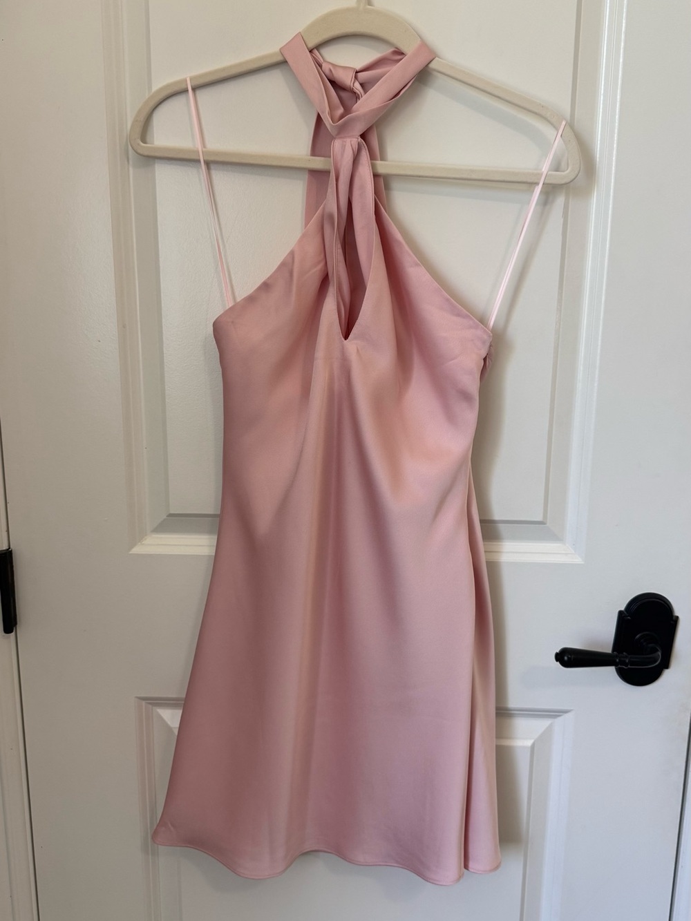 Stella NWT Beautiful Sleeveless Halter Mini Dress in Blush Pink
